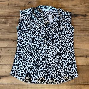 NWT Black Animal Print Blouse